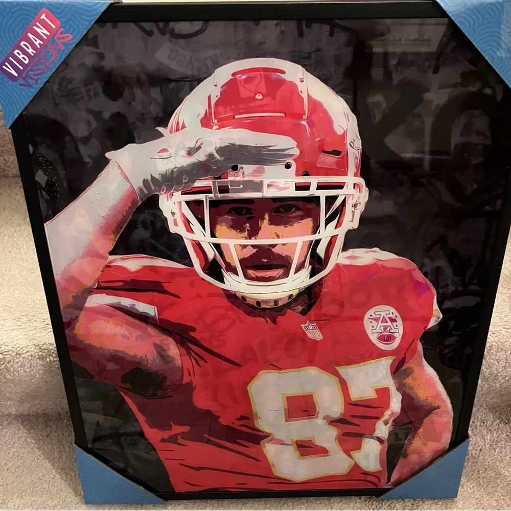 TRAVIS KELCE Vibrant Visions Sports Wall Art 87 Kansas City Chiefs 16x20 NEW NIB
